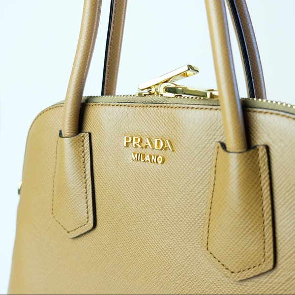 PRADA SAFFIANO CUIR SATCHEL IN CARAMEL - Picture 3 of 8